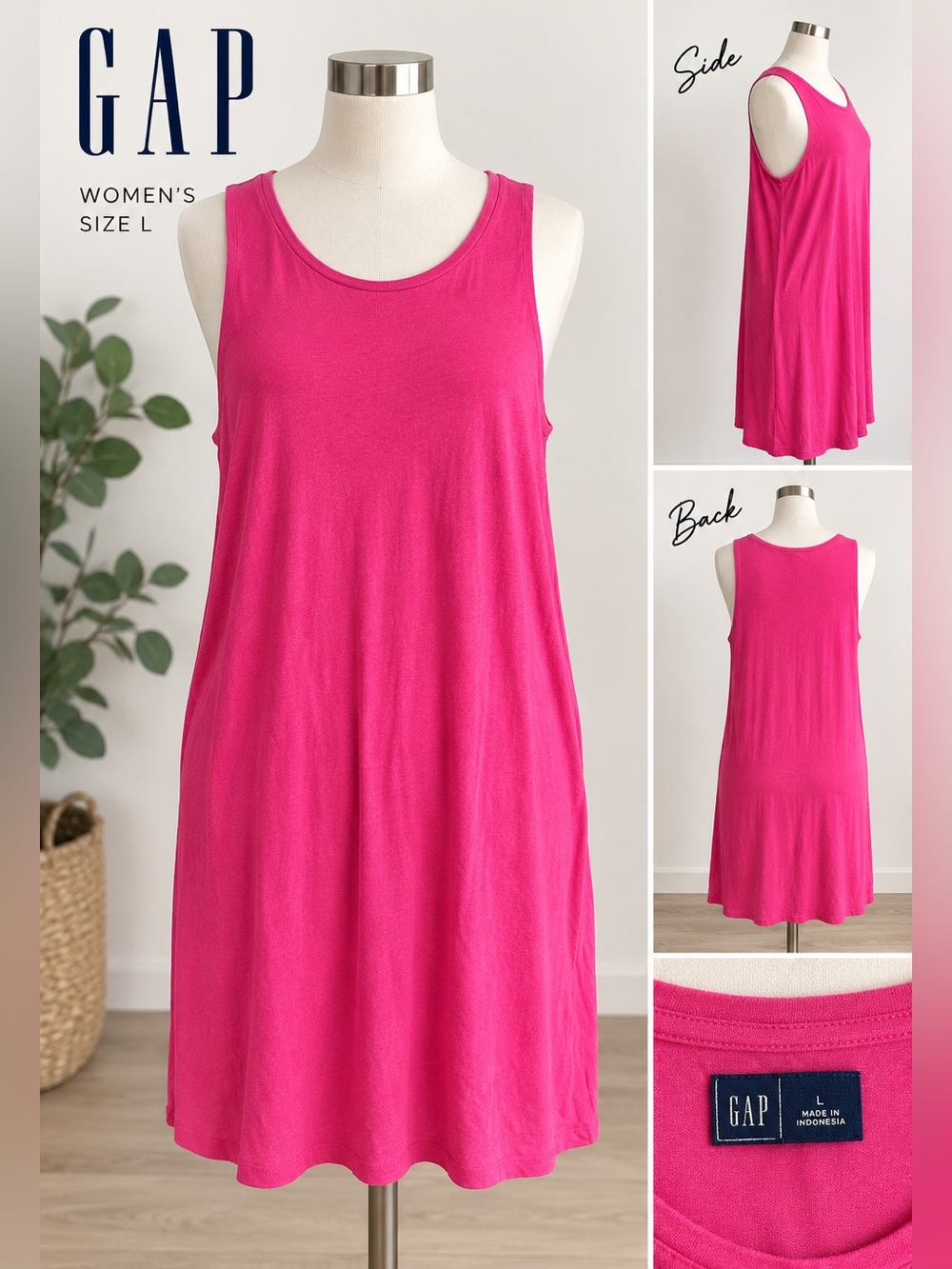 GAP Women’s Pink Sleeveless Tank Dress Size L